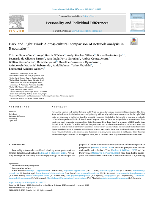 Dark and Light Triad